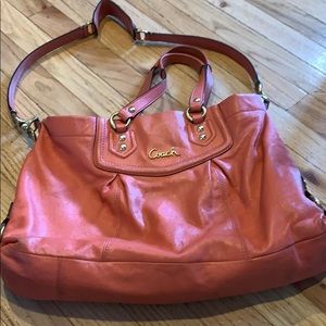 Peach coach bag
